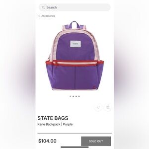 State Kids Purple and Pink Backpack see pics for wear